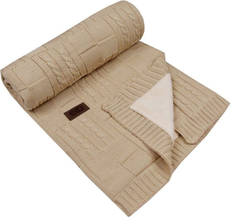 Dětská deka s kožešinovou podšívkou 100x80 cm Eko Beige 2021 - obrázek 1