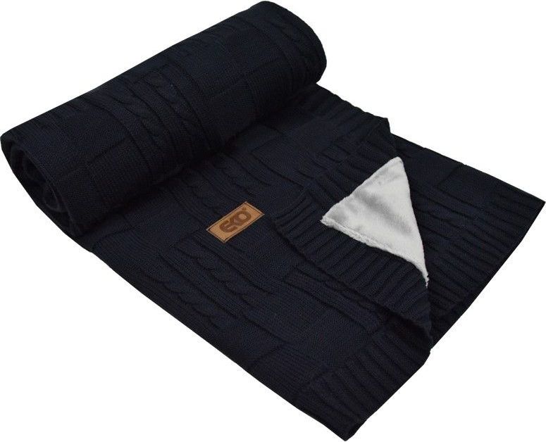 Dětská deka s kožešinovou podšívkou 100x80 cm Eko Blue Navy 2021 - obrázek 1