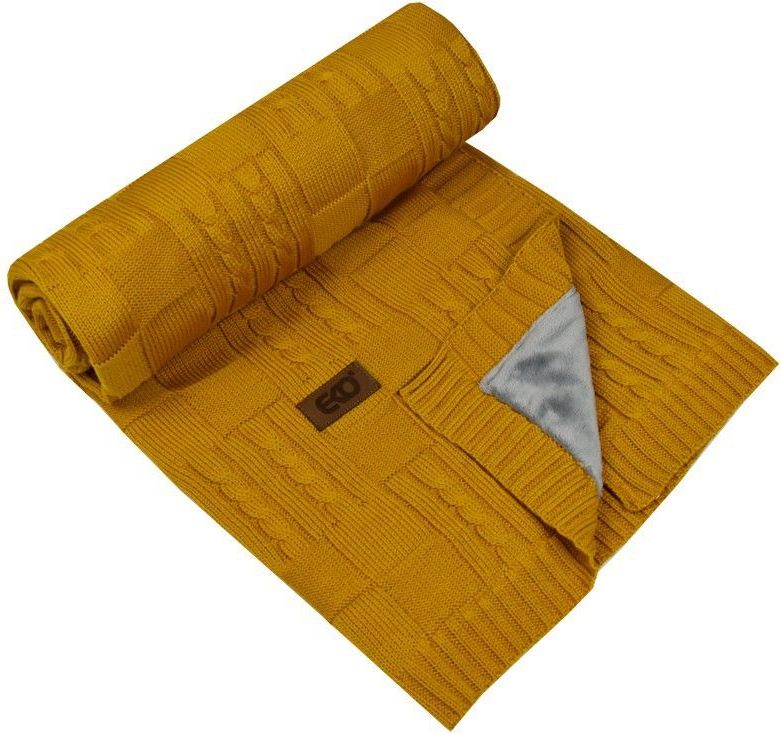 Dětská deka s kožešinovou podšívkou 100x80 cm Eko Mustard 2021 - obrázek 1