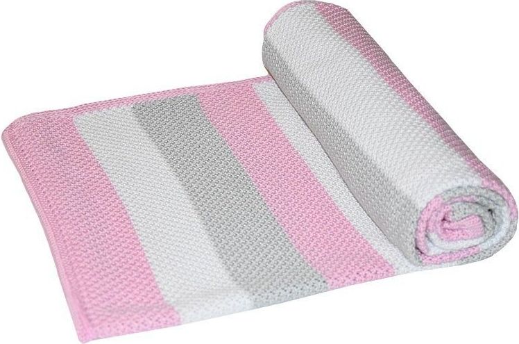 Dětská deka 100x80 cm Eko Bambus Stripes Pink 2021 - obrázek 1