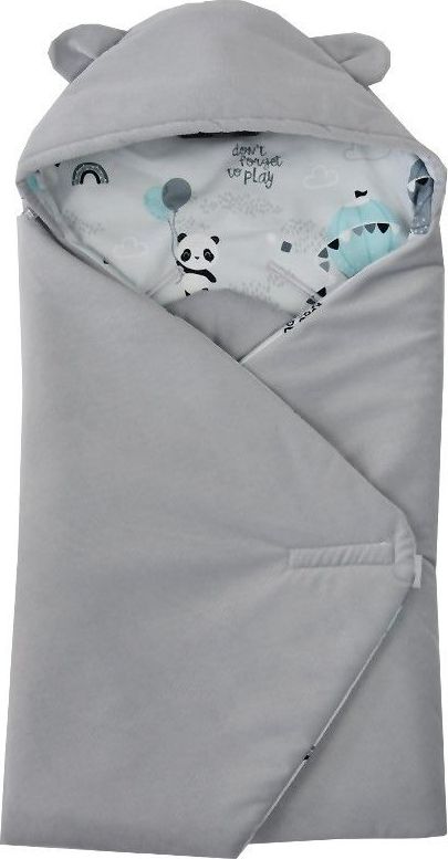 Zavinovačka do autosedačky Eko Velvet Grey Panda 2021 - obrázek 1