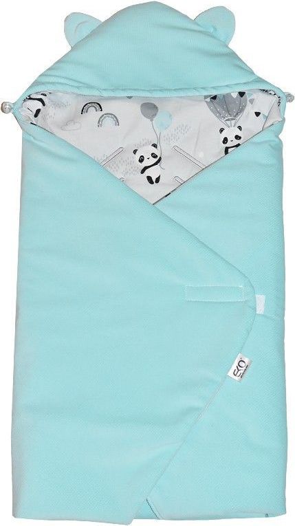 Zavinovačka do autosedačky Eko Velvet Turquoise Panda 2021 - obrázek 1