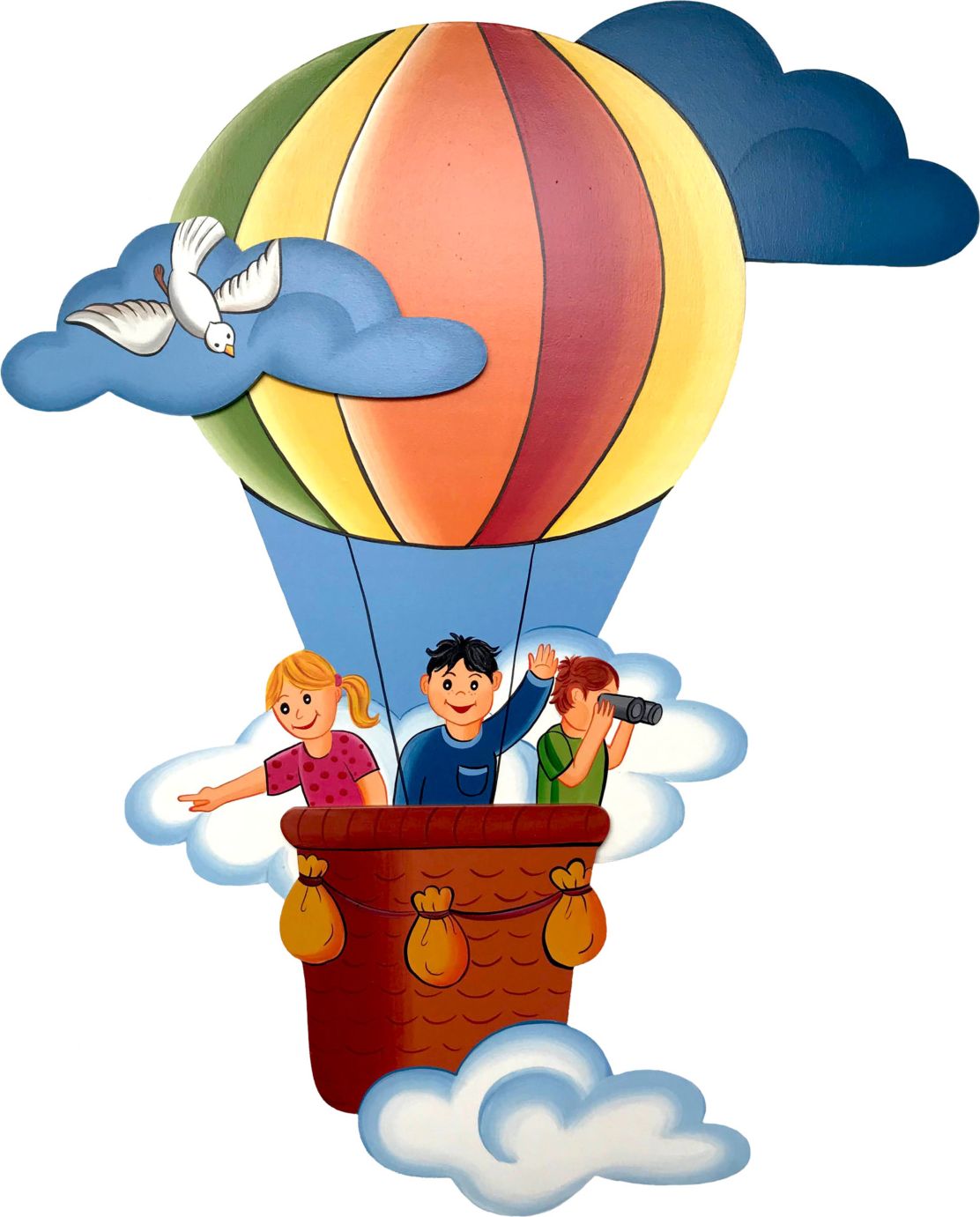 Dětská dekorace létající balon s dětmi - obrázek 1
