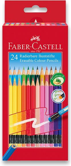 Faber-Castell Pastelky s barevnou pryží 24 barev 1662 - obrázek 1