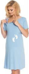 Těhotenská/Kojící noční košile krátký rukáv - NOŽIČKY modrá - BeMaaMaa velikost L/XL - obrázek 2