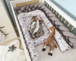 Hnízdečko oboustranné s Velvet - SAFARI LUX se šedou - BabyNellys - obrázek 2