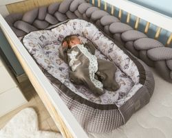 Hnízdečko oboustranné s Velvet - SAFARI LUX se šedou - BabyNellys - obrázek 4