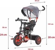 Tříkolka dětská  s vodící tyčí - BUZZ red - Toyz - obrázek 2