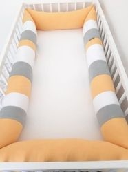 Mantinel kolem celé postýlky 4-dílný fleece - VÁLEC bílo-šedo-růžový - Ivemababy - obrázek 2