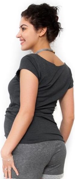 Těhotenské triko/halenka Celina - grafit - XL (42) - obrázek 2