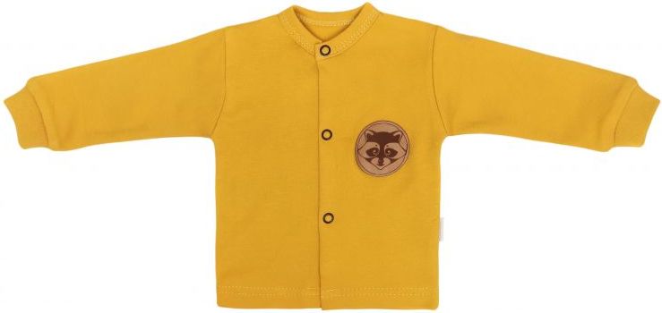 Mamatti Novozenecká bavlněná košilka, kabátek, Mýval - hořčicová, vel. 68 - 68 (4-6m) - obrázek 1