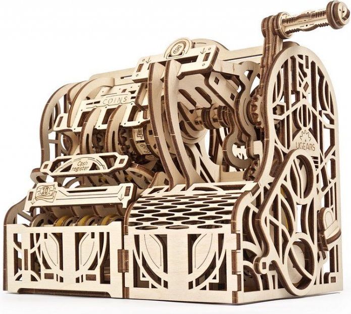 Ugears 3D dřevěné mechanické puzzle pokladna - obrázek 1
