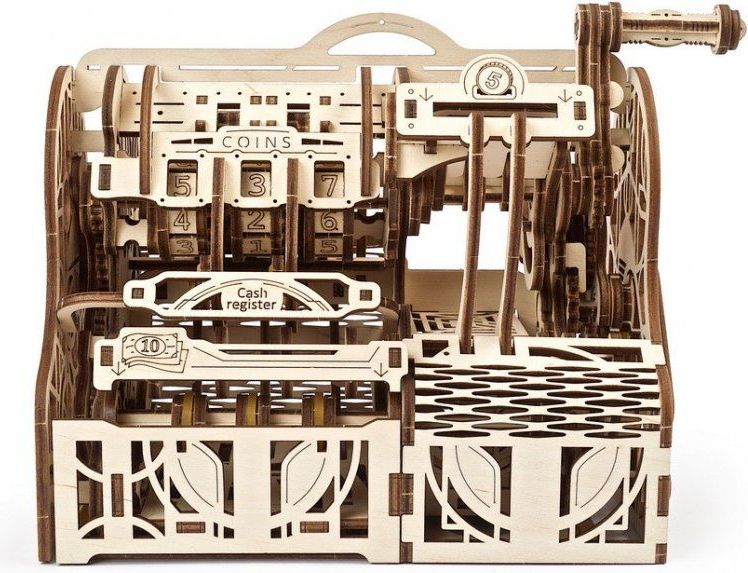 Ugears 3D dřevěné mechanické puzzle pokladna - obrázek 2