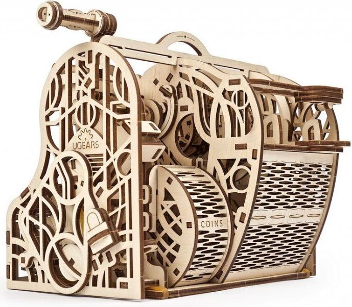 Ugears 3D dřevěné mechanické puzzle pokladna - obrázek 3