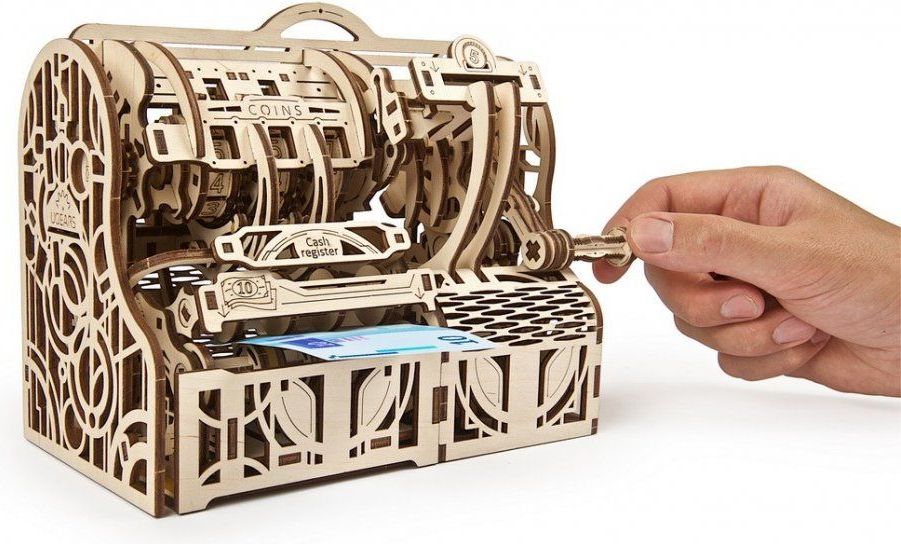 Ugears 3D dřevěné mechanické puzzle pokladna - obrázek 6