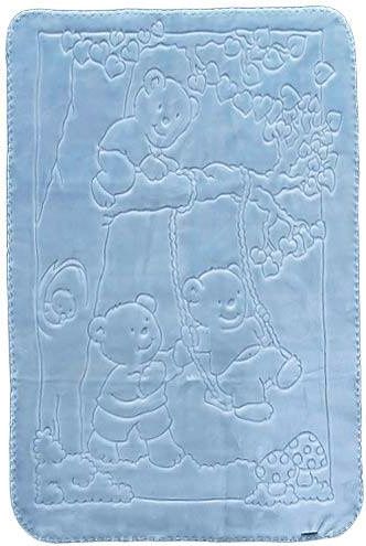 Dětská deka do kočárku Baby Perla modrá Teddy - obrázek 1