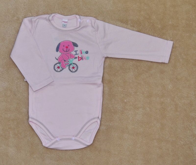 Dětské body Bobas Bike růžové velikost 74 - obrázek 1