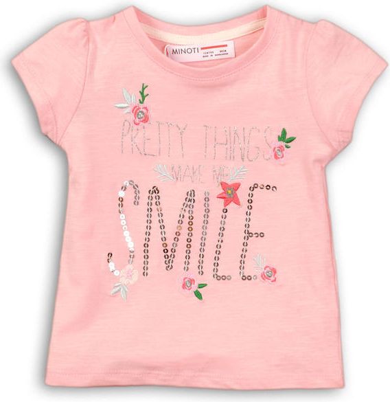 Minoti DITSY 11 tričko dívčí s krátkým rukávem růžová vel. 80 cm - obrázek 1