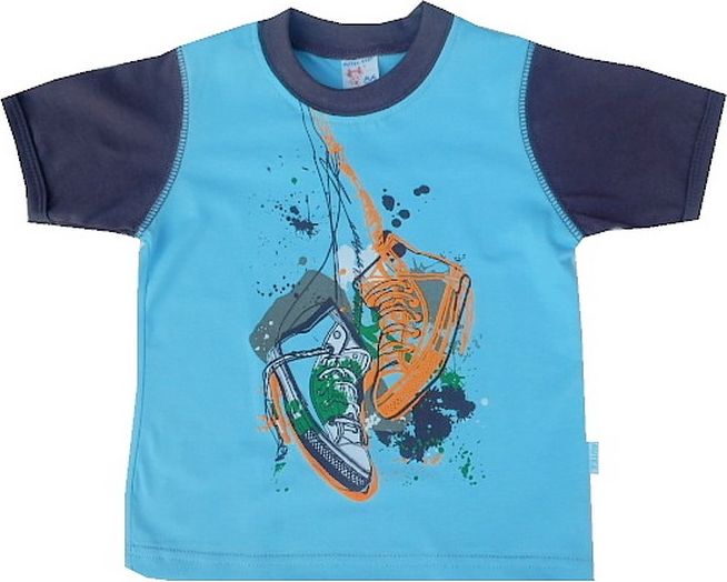 Autex Baby tričko chlapecké Tenisky tyrkysová vel. 122 cm - obrázek 1