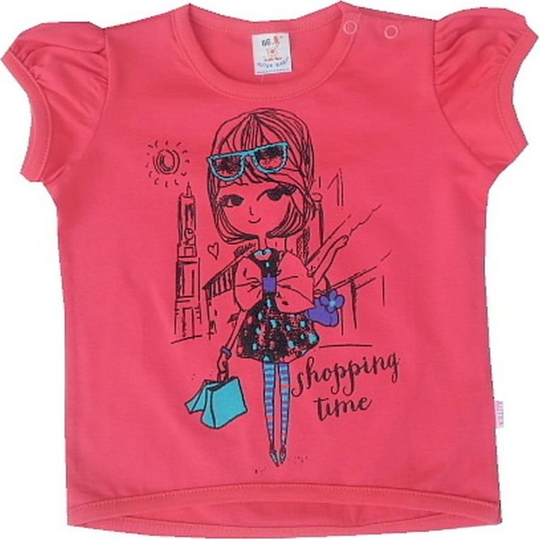 Autex Baby tričko dívčí tmavě růžová 122 cm - obrázek 1