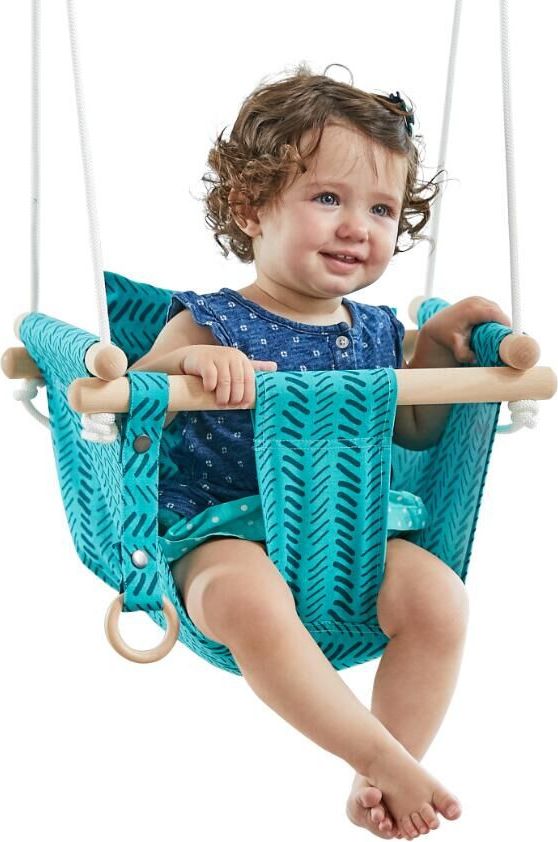 Dvěděti Dětská textilní houpačka 100% bavlna tyrkysová - obrázek 1