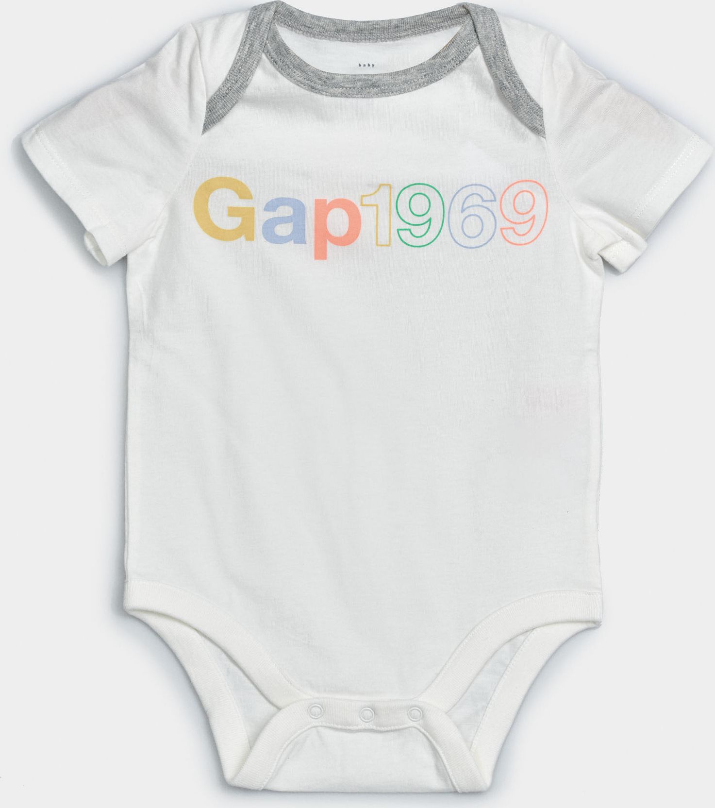 GAP bílé dětské body s logem - 12-18M - obrázek 1