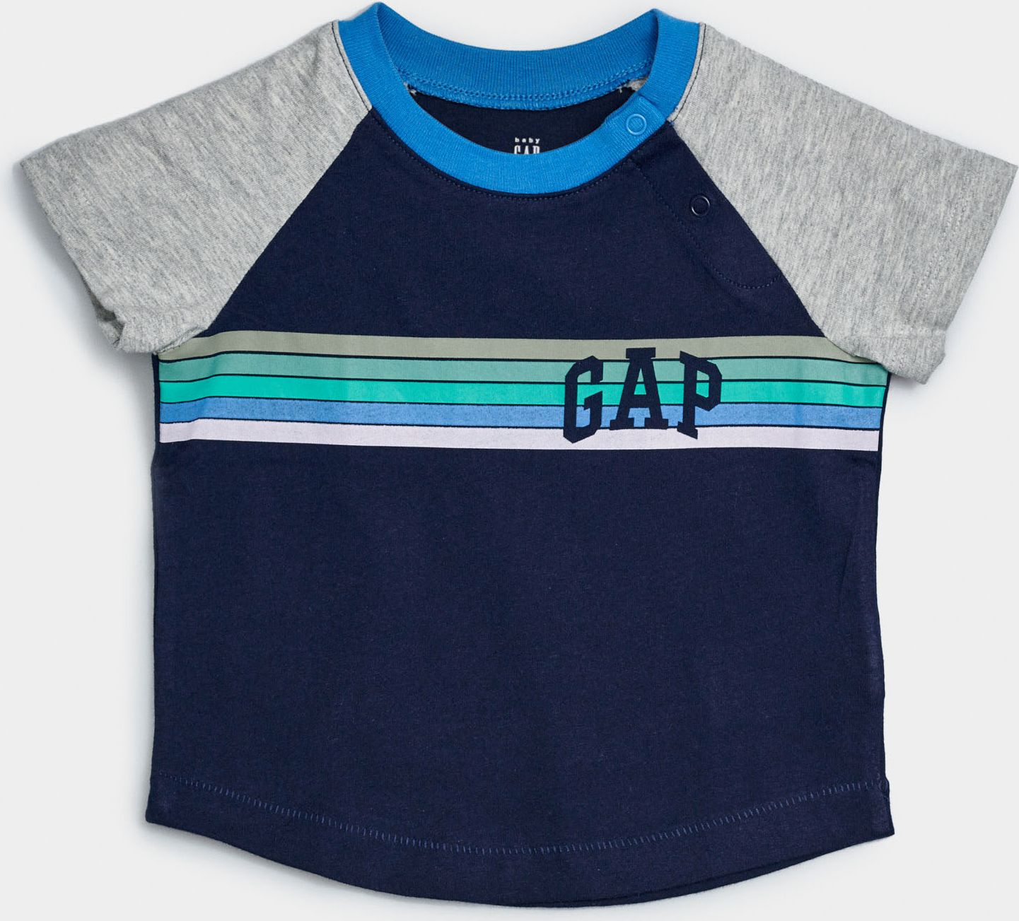 GAP modro-šedé dětské tričko s logem - 0-3M - obrázek 1