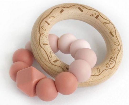 Mimijo Silikonové kousátko Donut Scarlett růžově/pudrové - obrázek 1