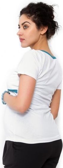 Těhotenské a kojící triko Aldona - bílá - XL (42) - obrázek 2