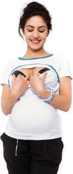 Těhotenské a kojící triko Aldona - bílá - XL (42) - obrázek 3
