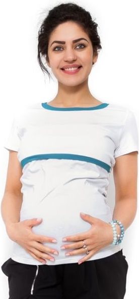 Těhotenské a kojící triko Aldona - bílá - XL (42) - obrázek 4