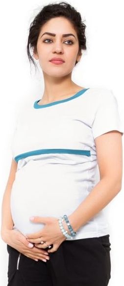 Těhotenské a kojící triko Aldona - bílá - XL (42) - obrázek 5