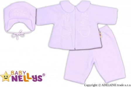 Kabátek, čepička a kalhoty Baby Nellys ®- bílá - obrázek 1