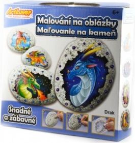 Malování na oblázky/kameny Drak kreativní sada v krabičce 15x14,5x4cm