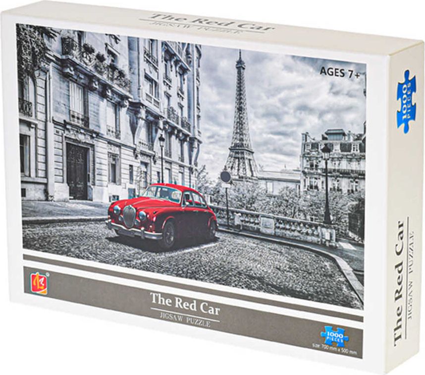 PUZZLE 1000 dílků Červené auto foto 70x50cm skládačka v krabici - obrázek 2