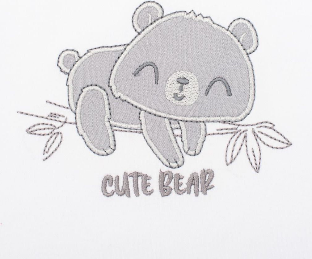Kojenecké bavlněné body s dlouhým rukávem New Baby Cute Bear Varianta: bílá/56 (0-3m) - obrázek 2