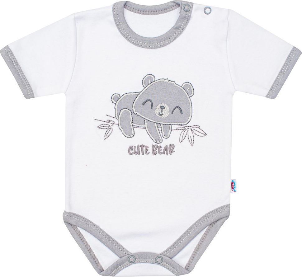 Kojenecké bavlněné body s krátkým rukávem New Baby Cute Bear Varianta: bílá/56 (0-3m) - obrázek 1