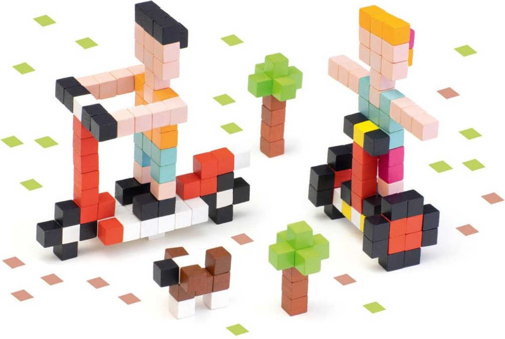 CUBIKA DŘEVO Pixel Stavebnice 3D Rychlá kola 200 dílků 1x1cm - obrázek 2