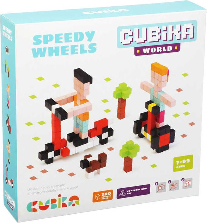CUBIKA DŘEVO Pixel Stavebnice 3D Rychlá kola 200 dílků 1x1cm - obrázek 3