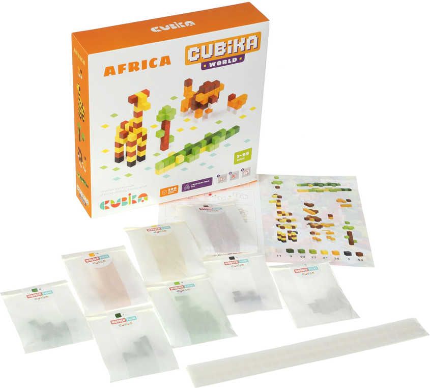 CUBIKA DŘEVO Pixel Stavebnice 3D Afrika 200 dílků 1x1cm - obrázek 1
