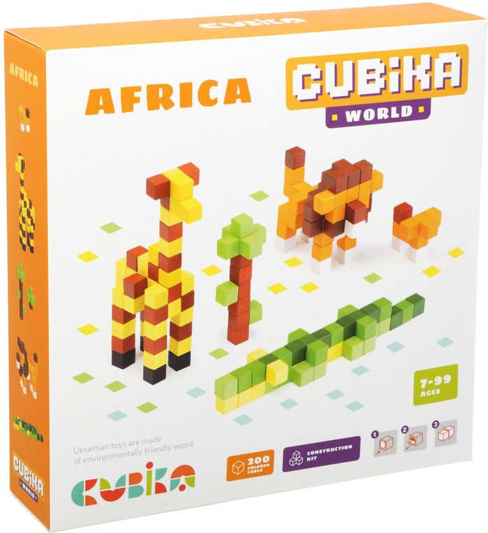 CUBIKA DŘEVO Pixel Stavebnice 3D Afrika 200 dílků 1x1cm - obrázek 2