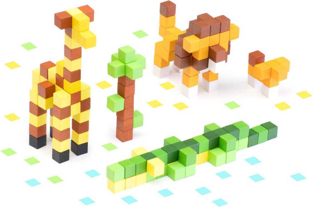 CUBIKA DŘEVO Pixel Stavebnice 3D Afrika 200 dílků 1x1cm - obrázek 3