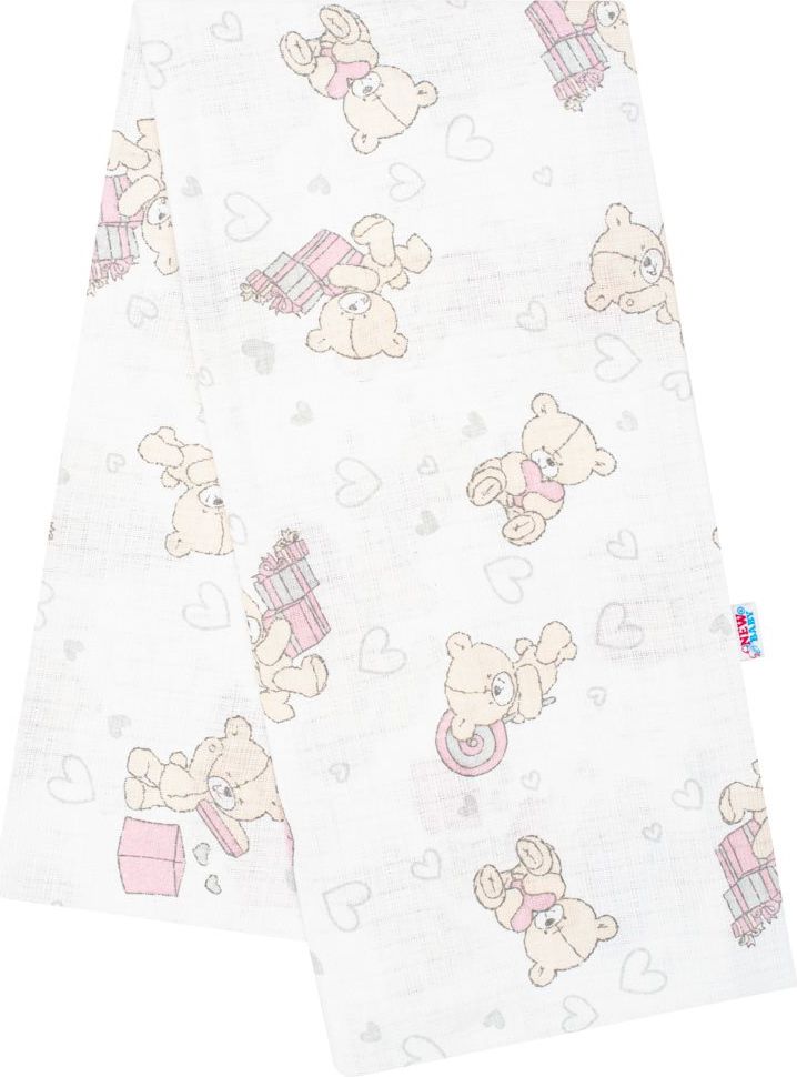 Bavlněná plena s potiskem New Baby Varianta: kočička růžová - bílá - obrázek 93