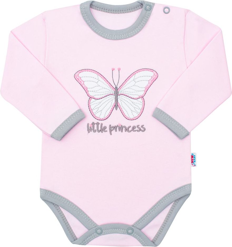 Kojenecké bavlněné body s dlouhým rukávem New Baby Little Princess Varianta: růžová/56 (0-3m) - obrázek 1