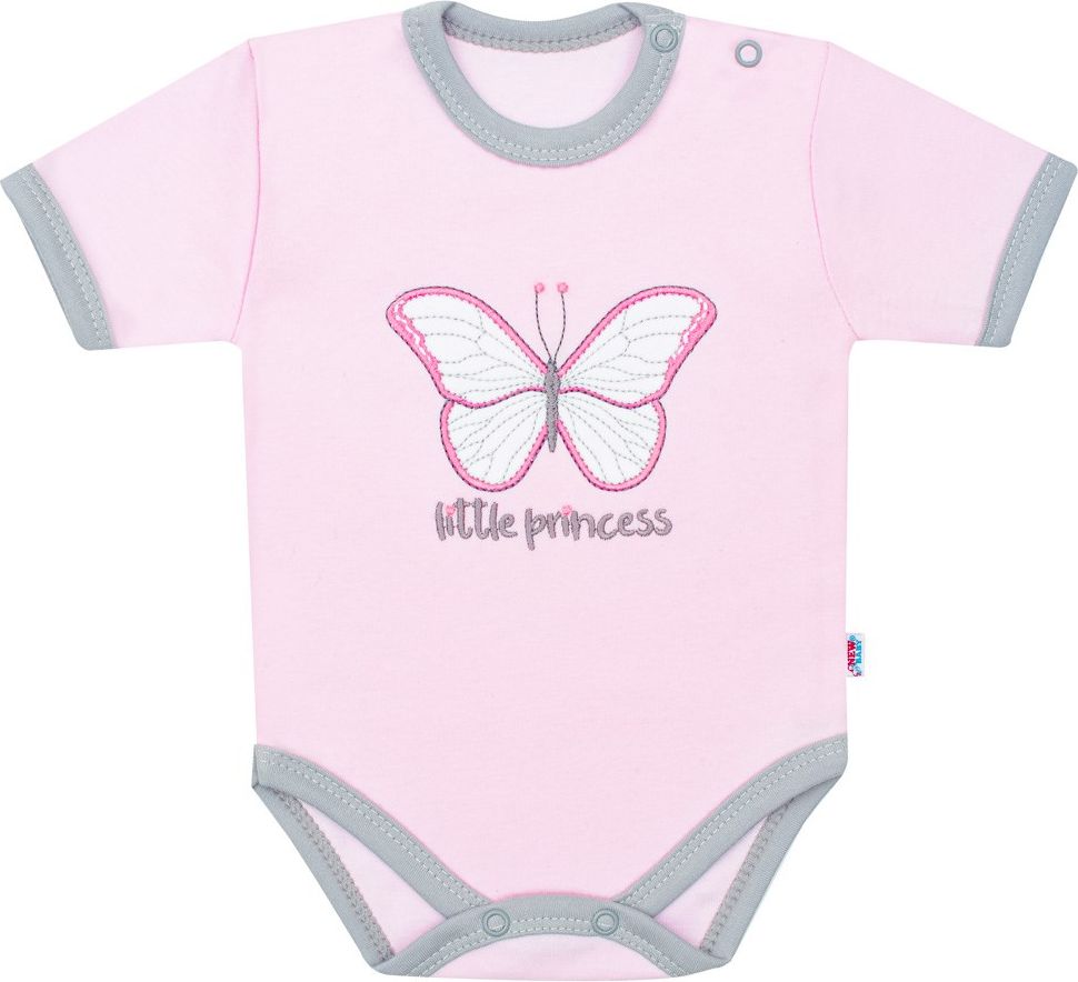 Kojenecké bavlněné body s krátkým rukávem New Baby Little Princess Varianta: růžová/56 (0-3m) - obrázek 1