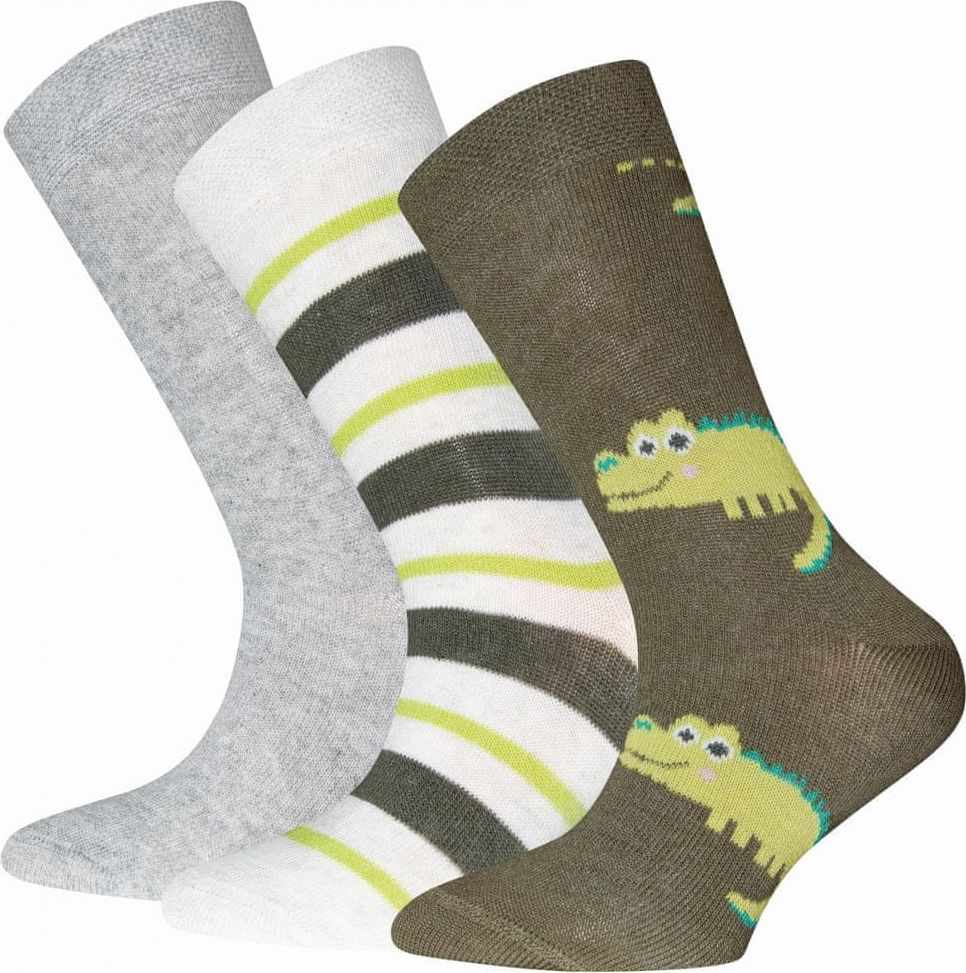 EWERS 3pack chlapeckých ponožek s krokodýlem 201296 39-42 zelená - obrázek 1