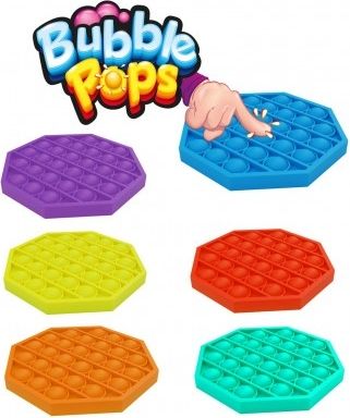 Bubble pops - Praskající bubliny silikon antistresová spol. hra oranžová 12,5x12,5cm - obrázek 1