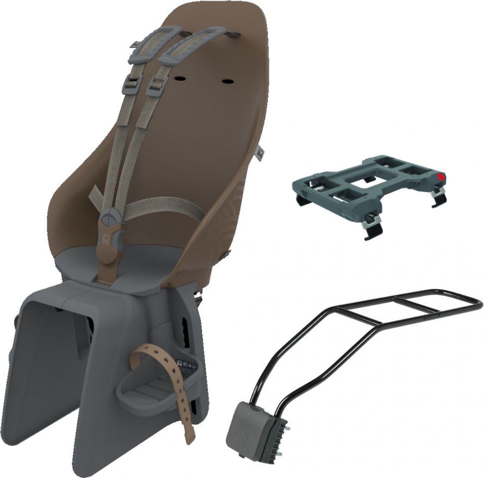 Zadní sedačka na kolo s adaptérem a nosičem na sedlovku Urban Iki Set Brown 2021 - obrázek 1