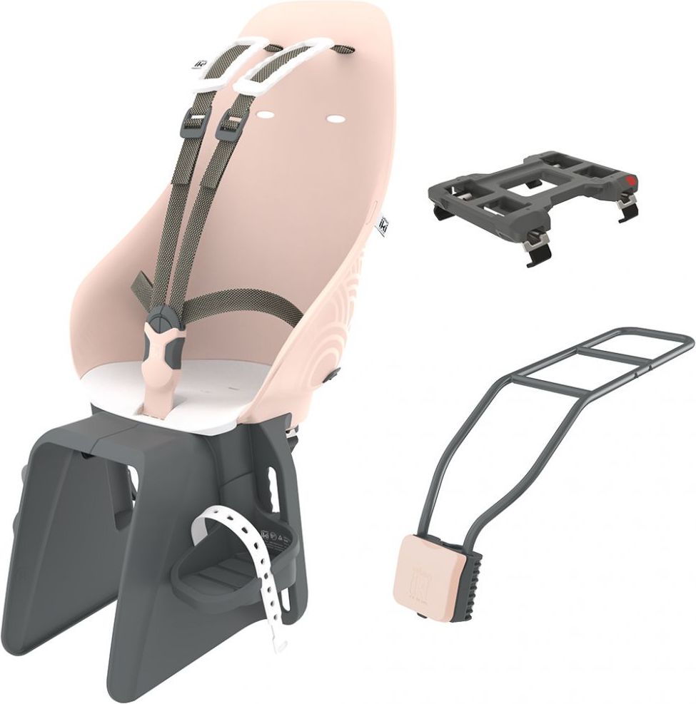 Zadní sedačka na kolo s adaptérem a nosičem na sedlovku Urban Iki Set Pink/White 2021 - obrázek 1