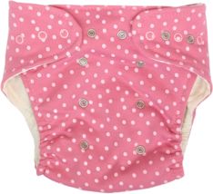 Plenkové kalhotky a EKO plena 2ks - PUNTÍKY na růžovém - Mamatti      velikost 3 - 8kg - obrázek 1
